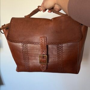 Handmade Leather Crossbody Laptop Bag